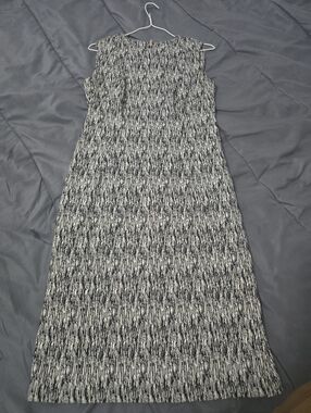 Calvin Klein Black and White Maxi Sheath Dress